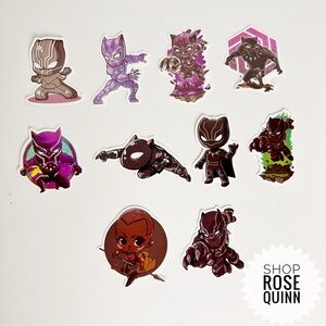 MARVEL | Black Panther Theme Stickers - 10 Pieces